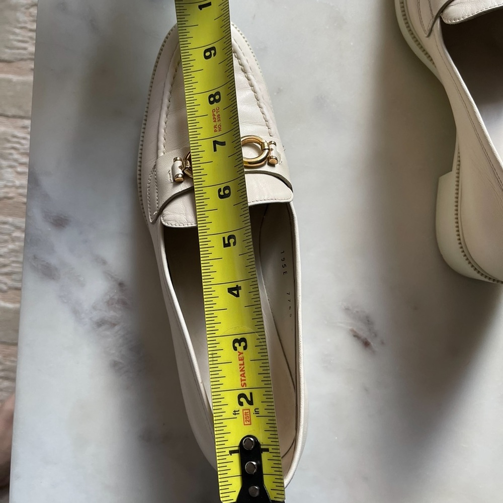 Measurements for Ferragamo White Loafers